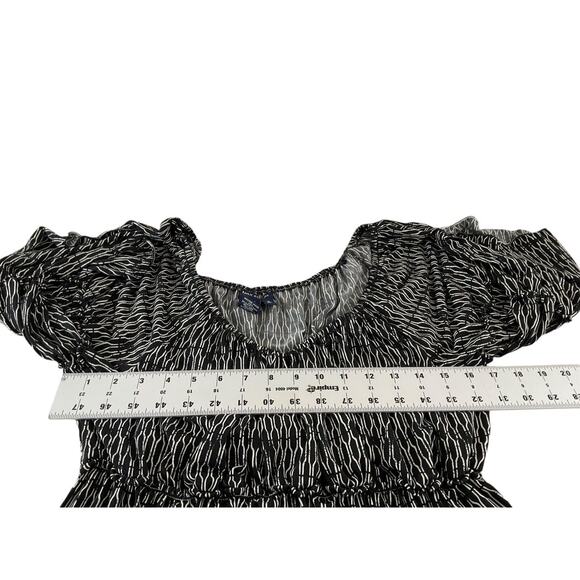 Max Edition XL Black White Geometric Bell Sleeve Dress Polyester Spandex - Picture 4 of 11